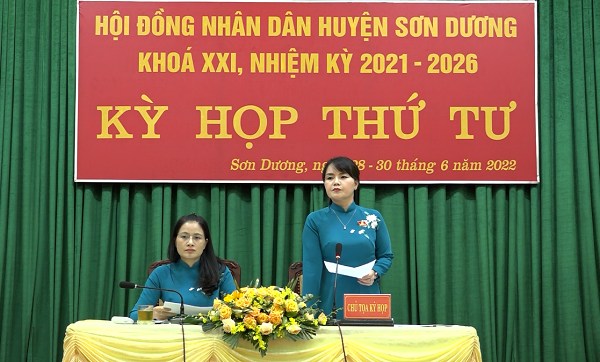 HĐND huyện Sơn Dương khoá XXI tổ chức Kỳ họp thứ 4