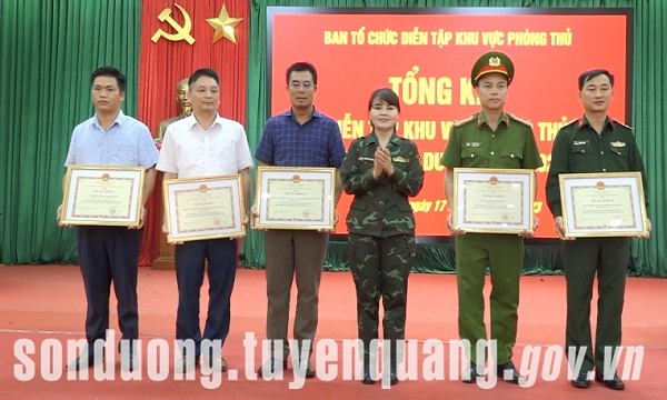 Sơn Dương tổng kết diễn tập khu vực phòng thủ huyện năm 2023